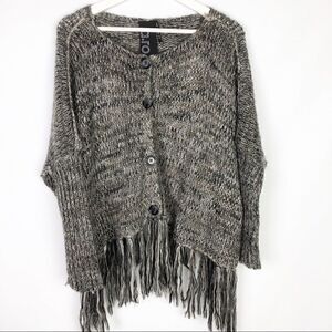 aro chunky knit fringe sweater 